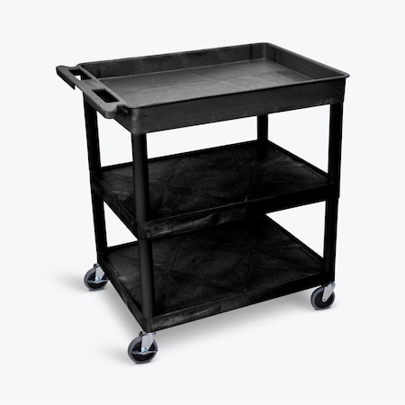 Homewardbound Tub Top & Flat Middle & Bottom Shelf Cart Black - Large HO3044424